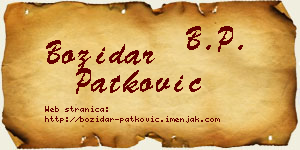 Božidar Patković vizit kartica